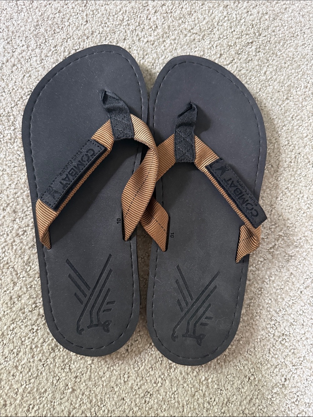 Combat Black & Brown Men's Flip Flops